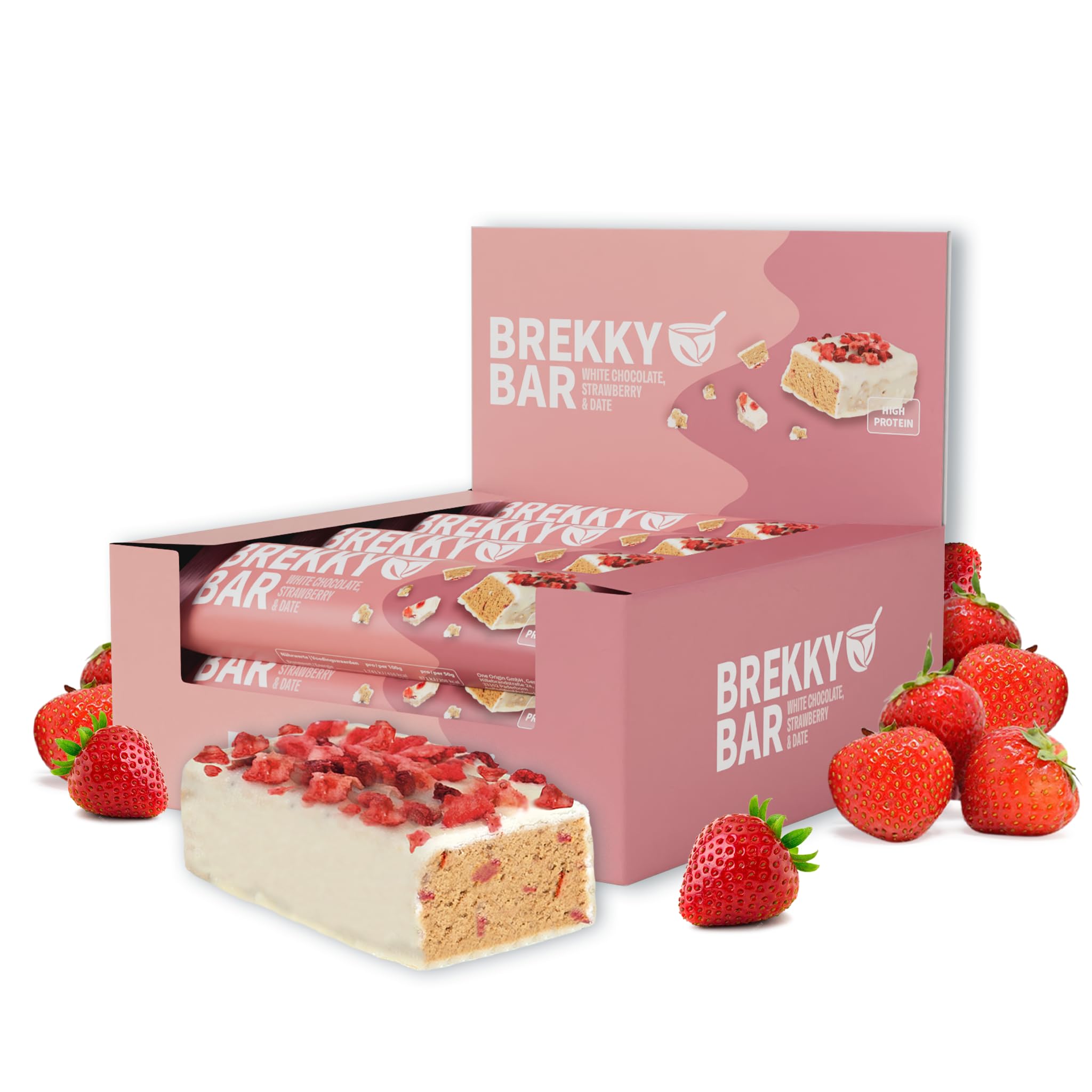 Brekky Bar Caramel & Peanut Proteinriegel – 11g pflanzliches Protein pro Riegel – ohne Zuckerzusatz, 100% vegan & natürlich – High Protein Riegel mit Erdnüssen & Datteln