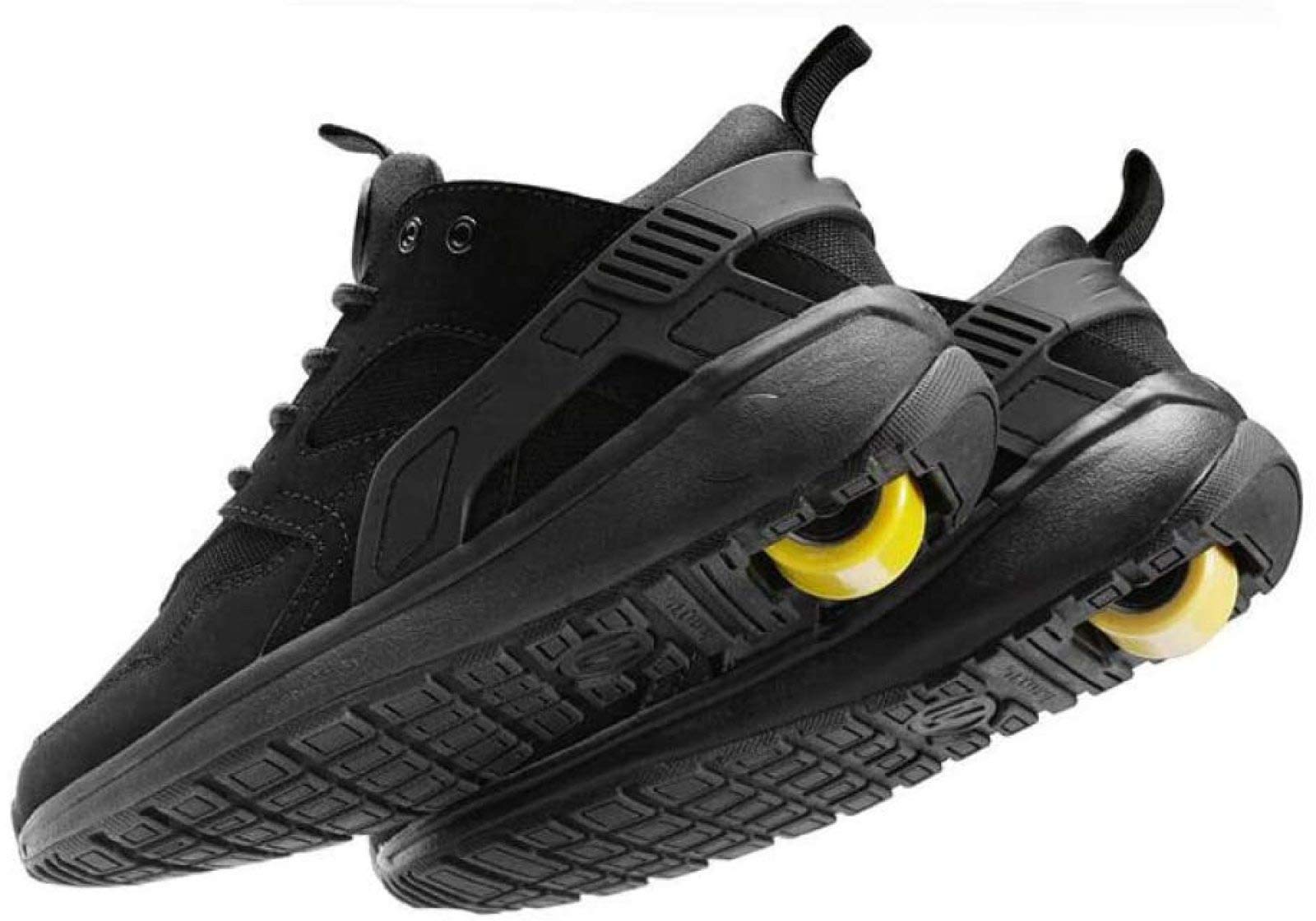 Chaussures De Patin à roulettes avec Roue Unique Femmes Hommes Garçons Filles Enfants Chaussures De Roue Chaussures De Skate,Black-36