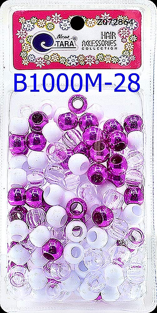 Crispy Collection Glitter Color Plastic Beads For Braid Hair In One Pack