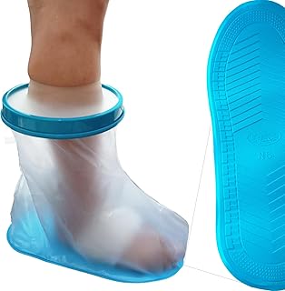 Tideshake - Non-Slip Waterproof Foot Cast Cover for Showering, Reusable Adult Foot Cast Protector, Cast Covers for Shower, Watertight Cast Bag for Surgery Ankle, Burns