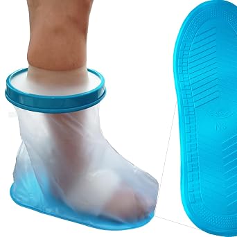 Tideshake NonSlip Waterproof Foot Cast Cover for Showering, Reusable Adult Foot Cast Protector, Cast Covers for Shower Foot & Ankle, Watertight Cast Bag for Surgery, Burns, Wounds & After Surgery Recovery