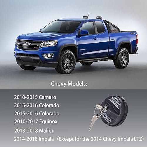 Miniatura 4 de Tapa de depósito de combustible con bloqueo 10504 con bloqueo de tapa de gas compatible con modelos Toyota 1999-2016 2010-2018 Chevy modelos