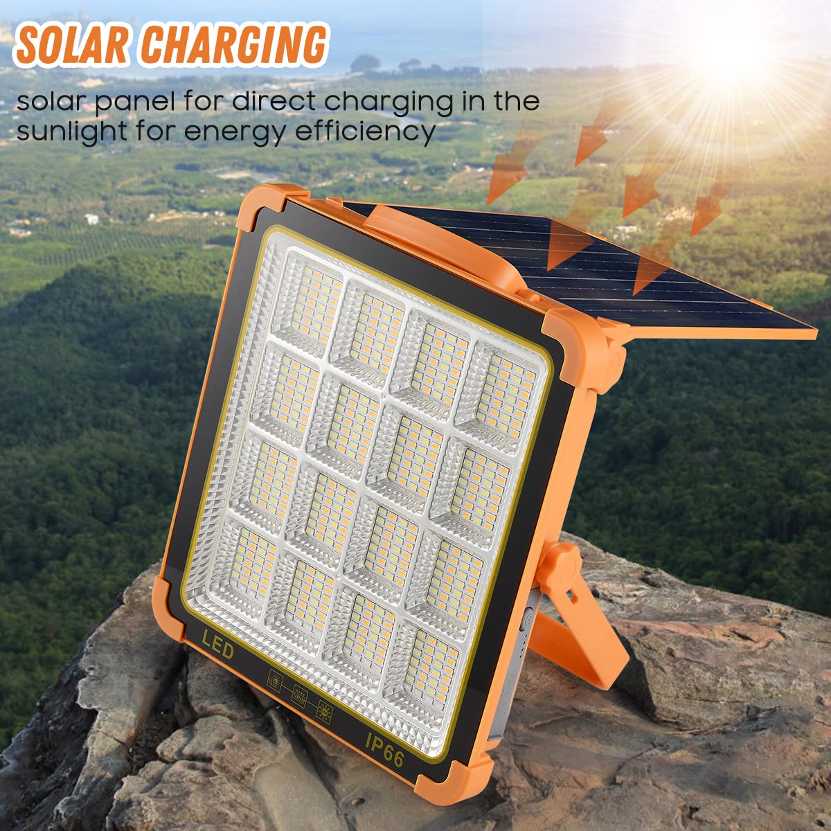 LED Akku Strahler 100W Solar - 13000mAk 12000LM Mit 4 Lichtmodi