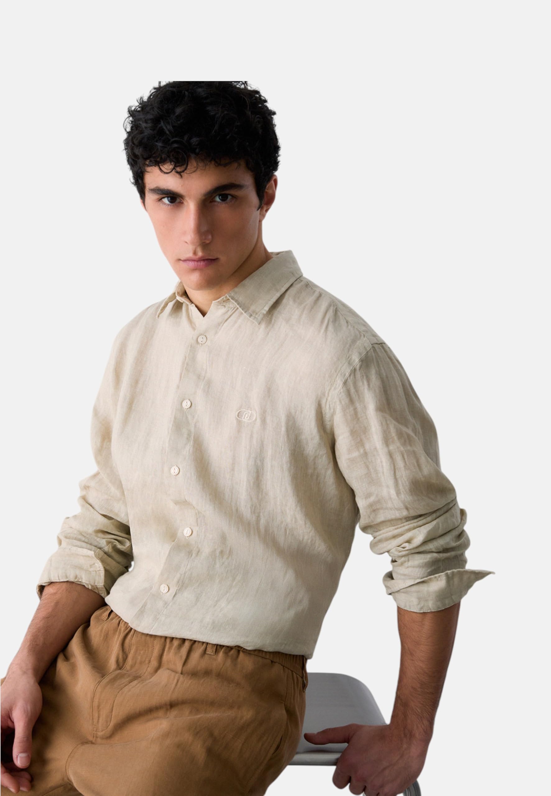Liu Jo Hombre Camisa Manga Larga Lino QA6204T4359
