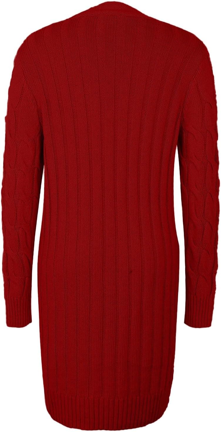 WYTong Womens Long Cardigan Sweaters Long Sleeve Cable Knit Sweater Coat Button Up Lightweight Sweaters Coat