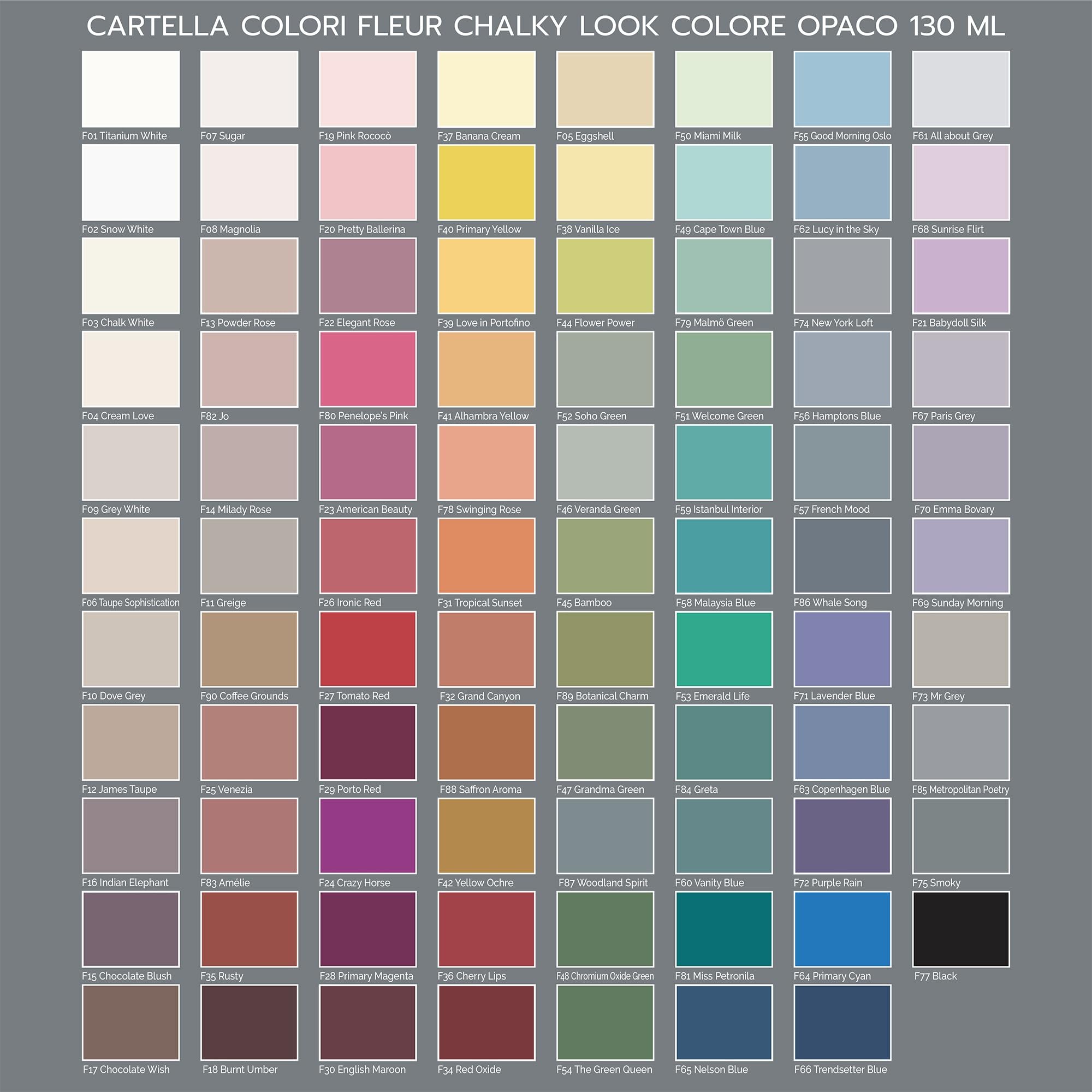 FLEUR DESIGNER'S PAINT | Pittura ad Acqua, Effetto Gesso Naturale, Extra Opaca, Fleur Chalky F68, Colore Sunsire Flirt, Made in Italy, Formato da 130 ml