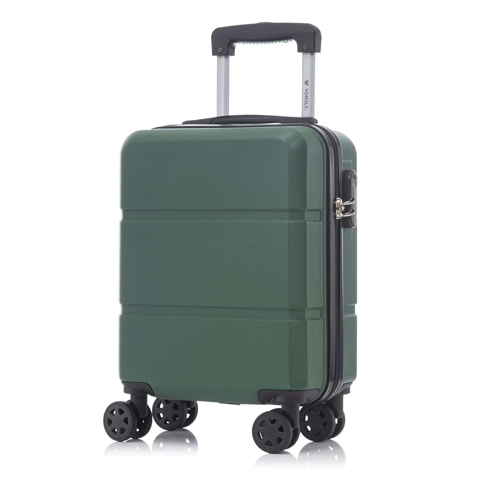 yonsly Koffer Suitcase, Trolley Reisekoffer, Rollkoffer Handgepäck mit 4 Rollen 360°, ABS Hartschalen, Sicherheitsschloss, Weicher Gummigriff, 210D-Futter