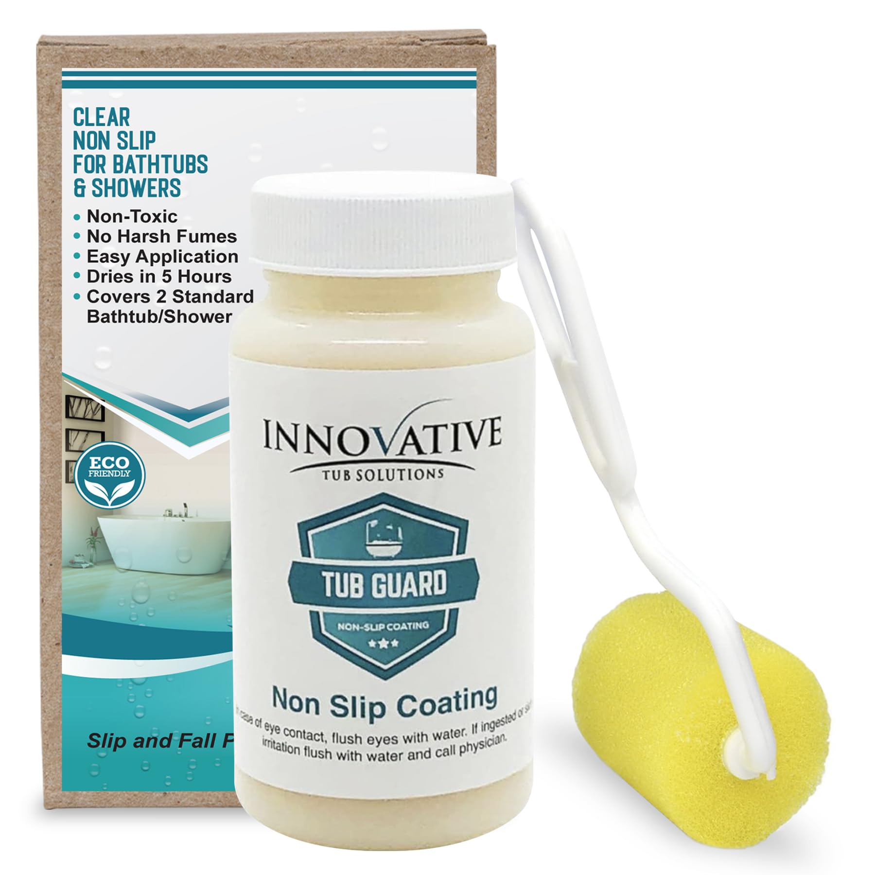 Tub Guard Anti Slip - Clear Bathtub & Shower Grip Textured Non Slip Coating for Slippery Tubs or Shower Floors - 4 oz.