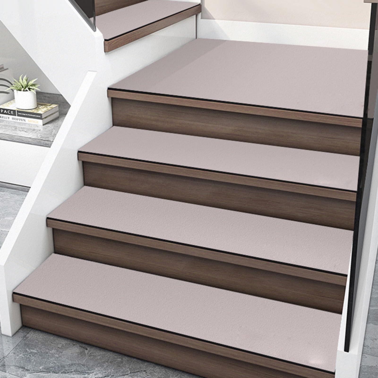 Tapetes de seguridad de goma para escaleras interiores de hogar infantil en rosa claro