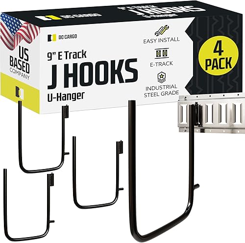 DC Cargo Mall Paquete de 4 accesorios de amarre para colgar en U de 9 pulgadas para remolques cerradoscaravanas para escaleras, vigas, barras,