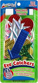 ArtSkills PA-1218 Die Cut Poster Board Shapes, Neon and Holographic, 85 Pieces, Plus Glue Stick