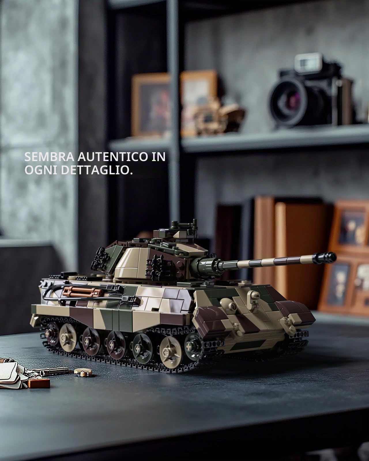 Nifeliz King Tiger Panzer - Kit di costruzione di carri armati per uomini adulti, modello di carro armato militare da costruire per gli appassionati dell'esercito, decorazione e regalo (1267 pezzi