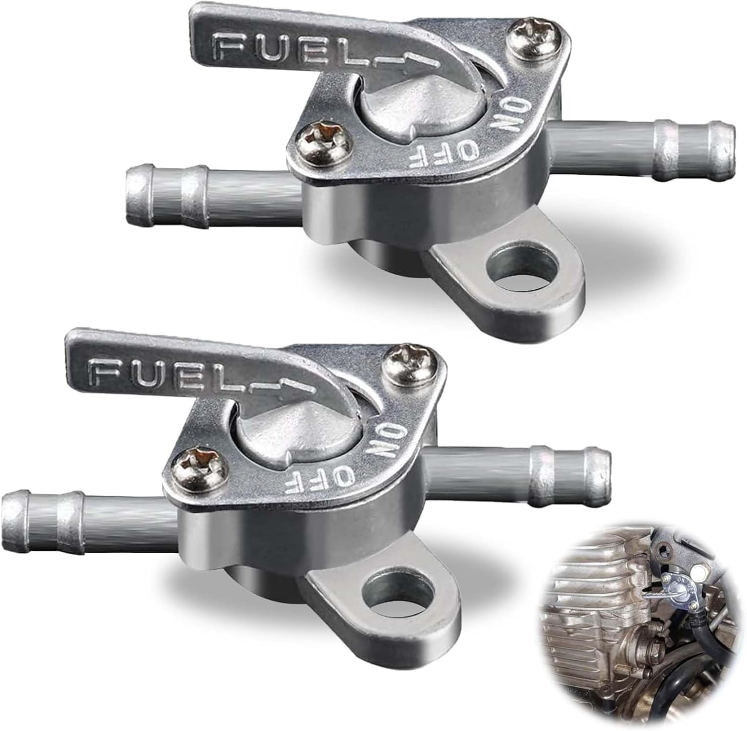 Benzinhahn Schalter, 2 Stück Benzinhahn Universal, 6mm Kraftstofftankschalter, Universal für 50CC 70CC 90CC 100CC 110CC Pit Quad Dirt Bike ATV, Moped Moped Motorrad und Quad