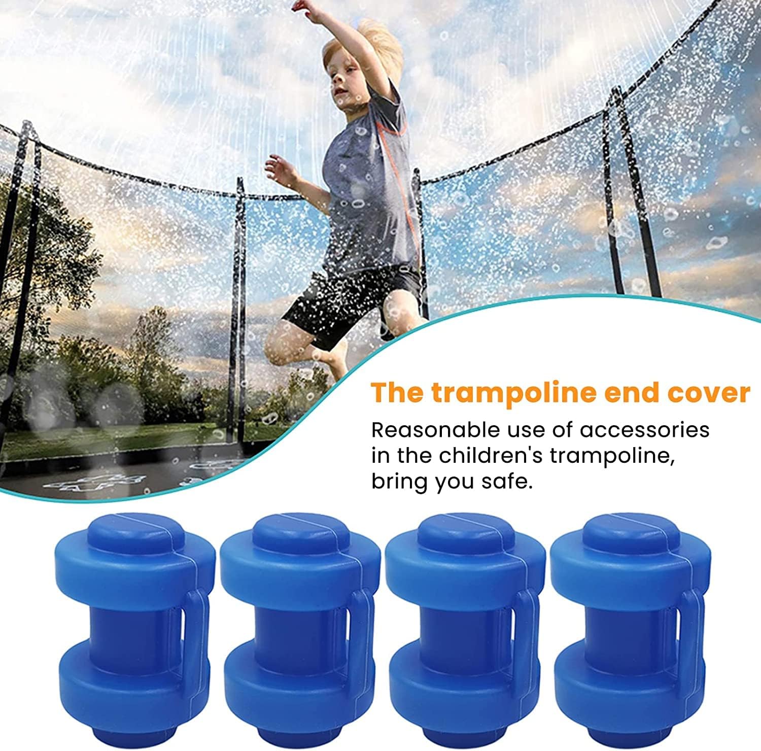 25 mm zaślepki do trampoliny, 8 sztuk zaślepek do trampoliny, elastyczne części zamienne do trampoliny, do prętów siatkowych trampoliny, odporne na warunki atmosferyczne