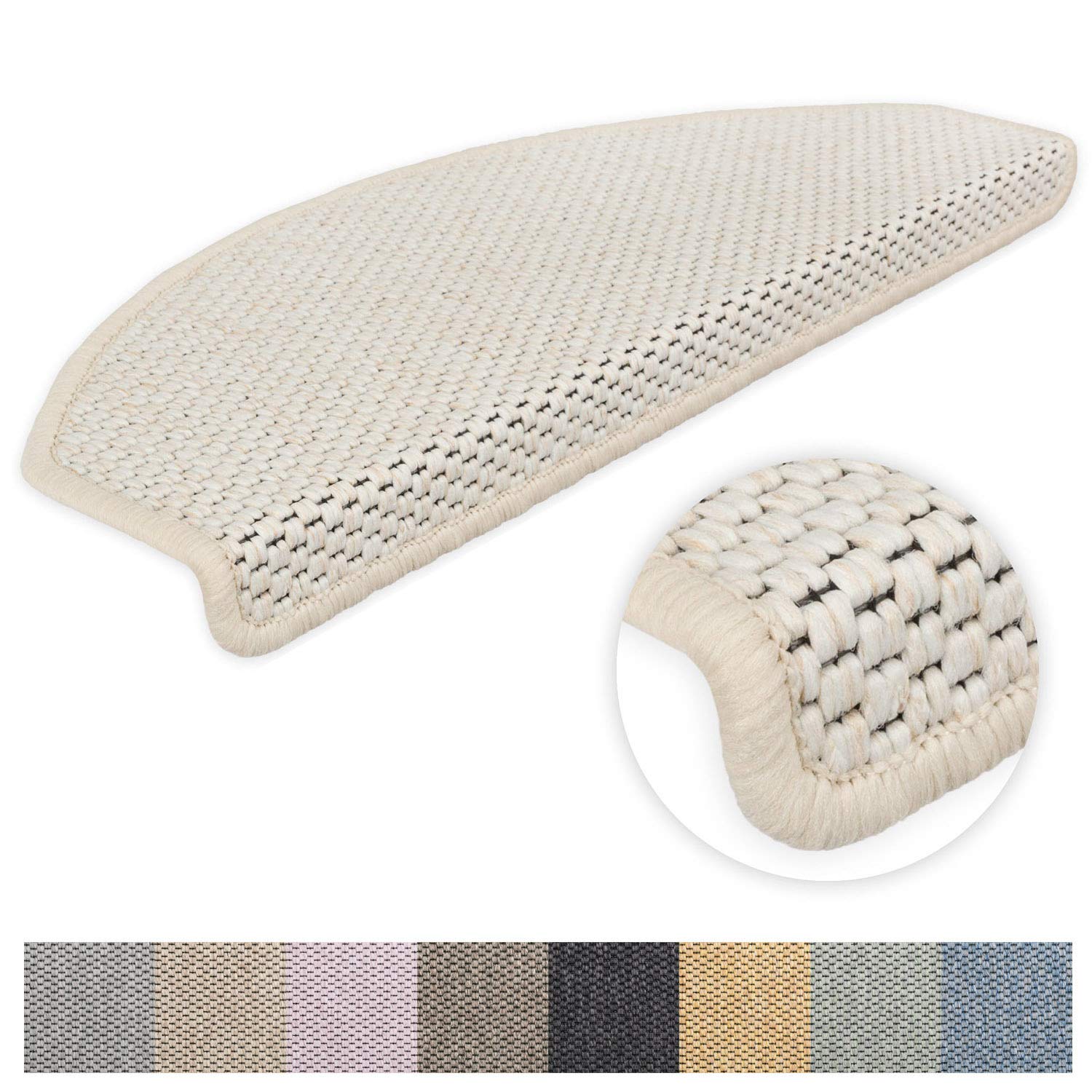 Kettelservice-Metzker Stufenmatten Göteborg Halbrund I in verschiedenen Setvarianten I 65x24x4cm I Hellbeige 12 Stück