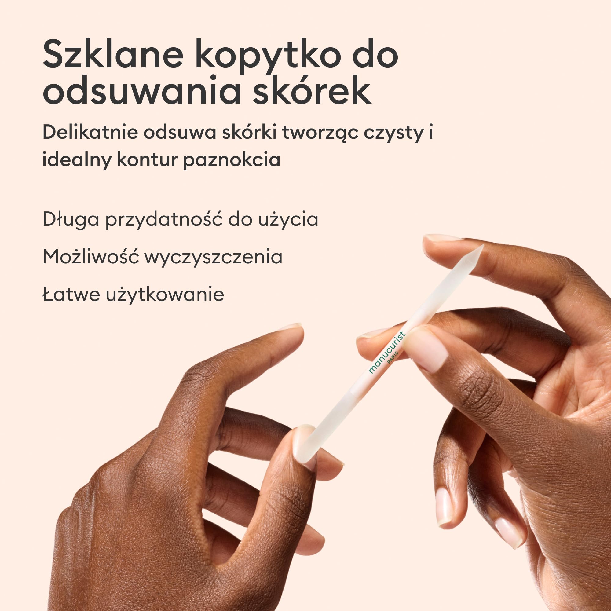 Manucurist Trio Akcesoria – Ekskluzywny zestaw w tubie ze szklaną pilniczką do paznokci, polerką i kopytkiem do skórek – Akcesoria do pielęgnacji paznokci