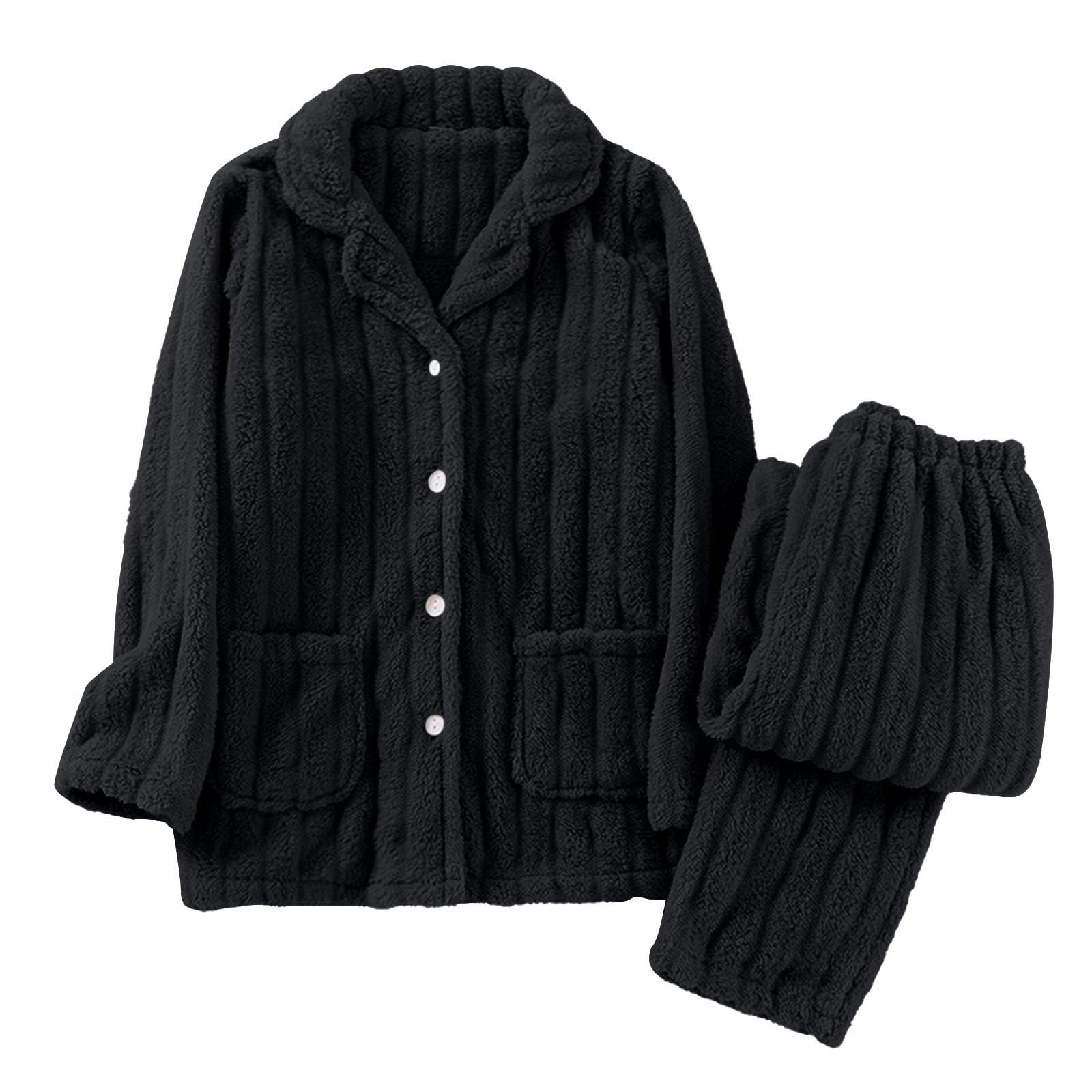 Generisch Mujer Pareja De Felpa Coral Y Invierno Grueso Cálido Hogar Conjunto Ropa Maternidad Pijama Corto
