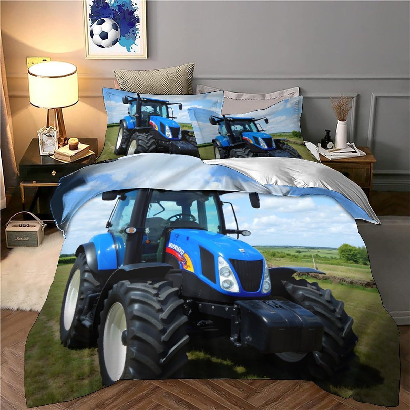 3D Traktor Bettwäsche Set Mikrofaser Kinder Jugend