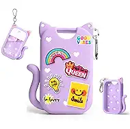 Silicone Case for Touchland Hand Sanitizer Spray, Compatible with Touchland 1 FL OZ/30ML with Keychain & 6 Charms, Cute Hand Sanitizer Travel Accessories, Mothers Day Gifts (Purple)