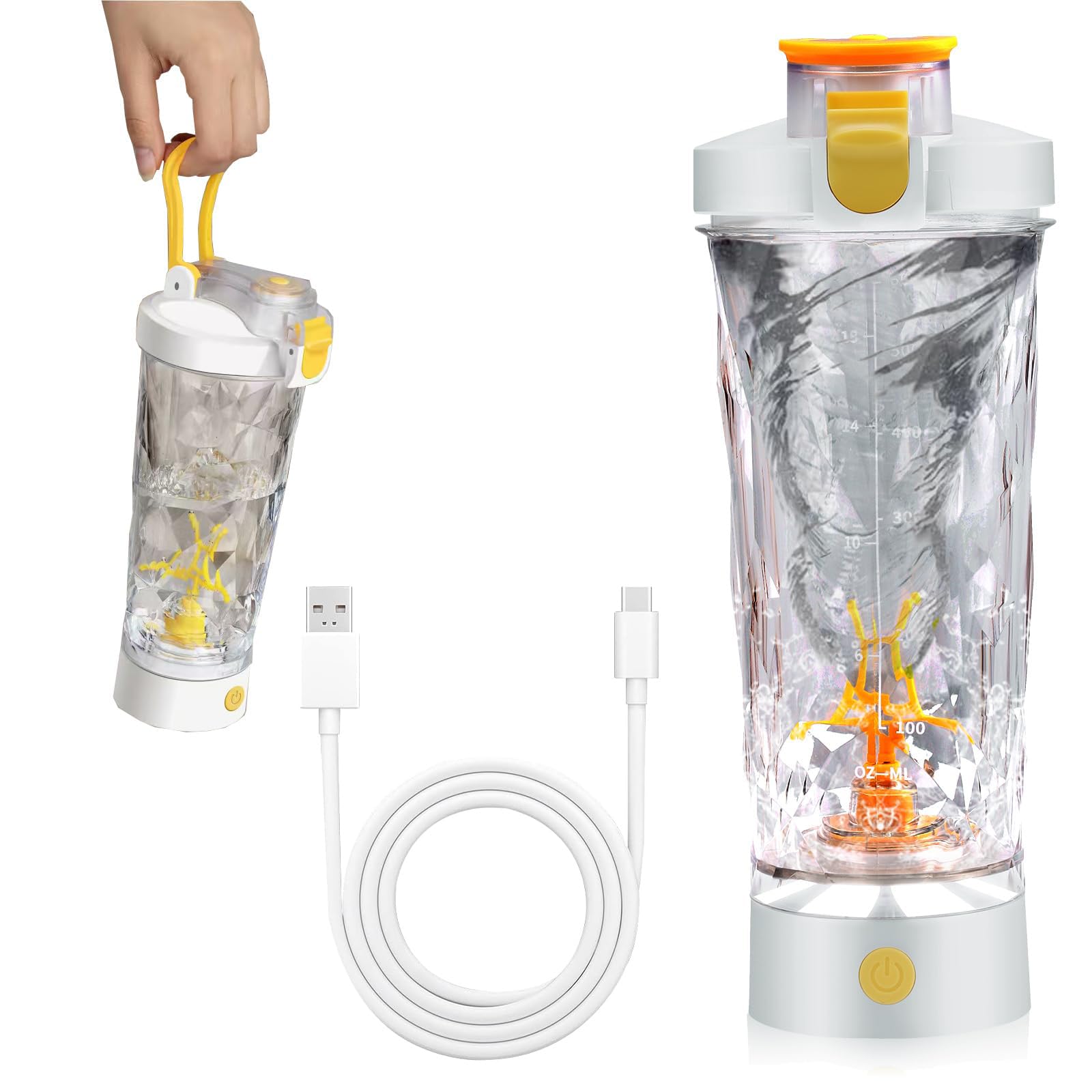 Shaker Per Proteine 650 Ml – Bottiglia Frullato Fitness – Anti-perdite, BPA Free, Nero Opaco
