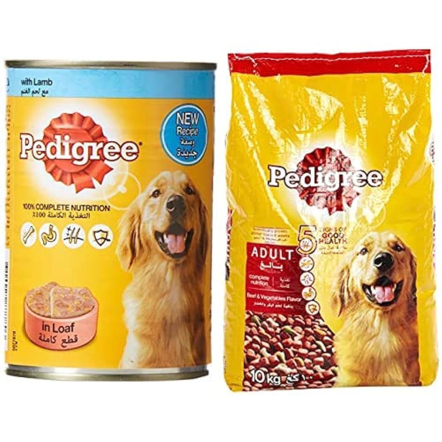 PEDIGREELamb, Wet Dog Food, Can, 24 x 400g + Pedigree Beef & Vegetables, Dry Dog Food (Adult), 10kg
