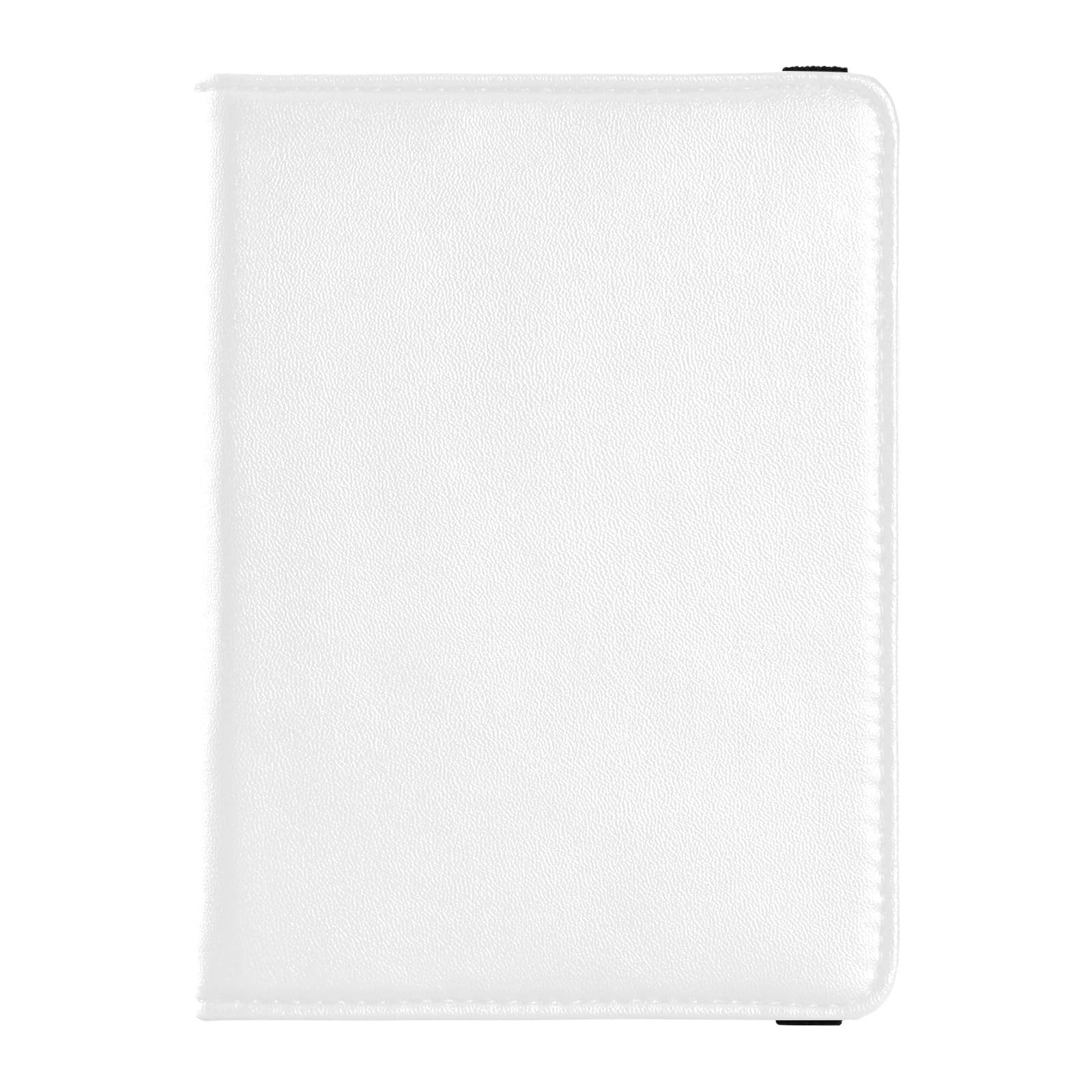 SPRIPORT White PU Leather Passport Holder Cover Wallet Case for Women Men Passport Book Card Case with Credit Card Slots Travel Essentials for Family