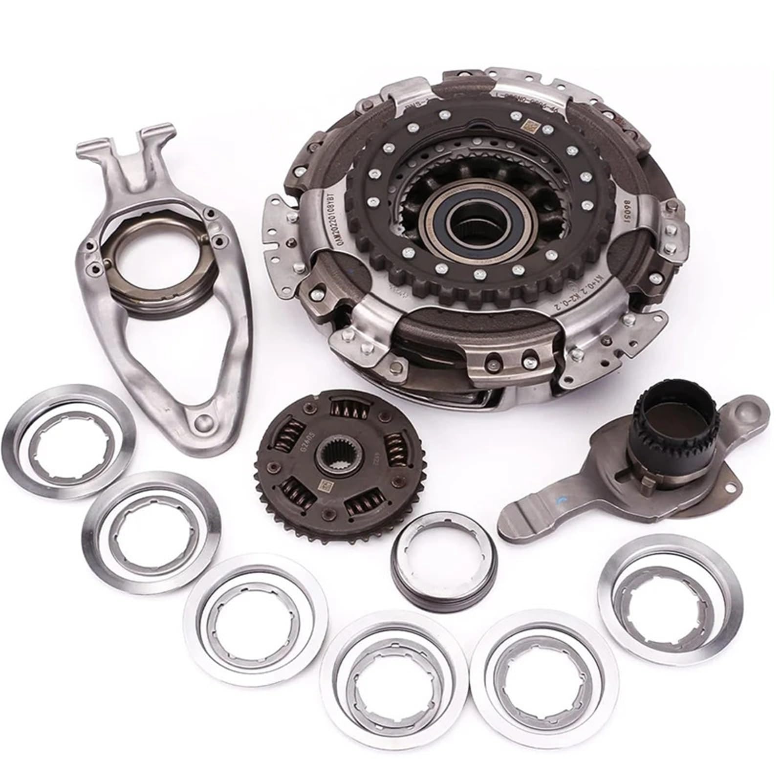 Dgoingpi Complete Set Manual Transmission Housing Fit For Vw T4 Fit For Bora Fit For Audi Fit For Skoda 0Am198140l Dq200 0Am Dsg 7 Speed Transmission Clutch Kit Fork(Complete Set)