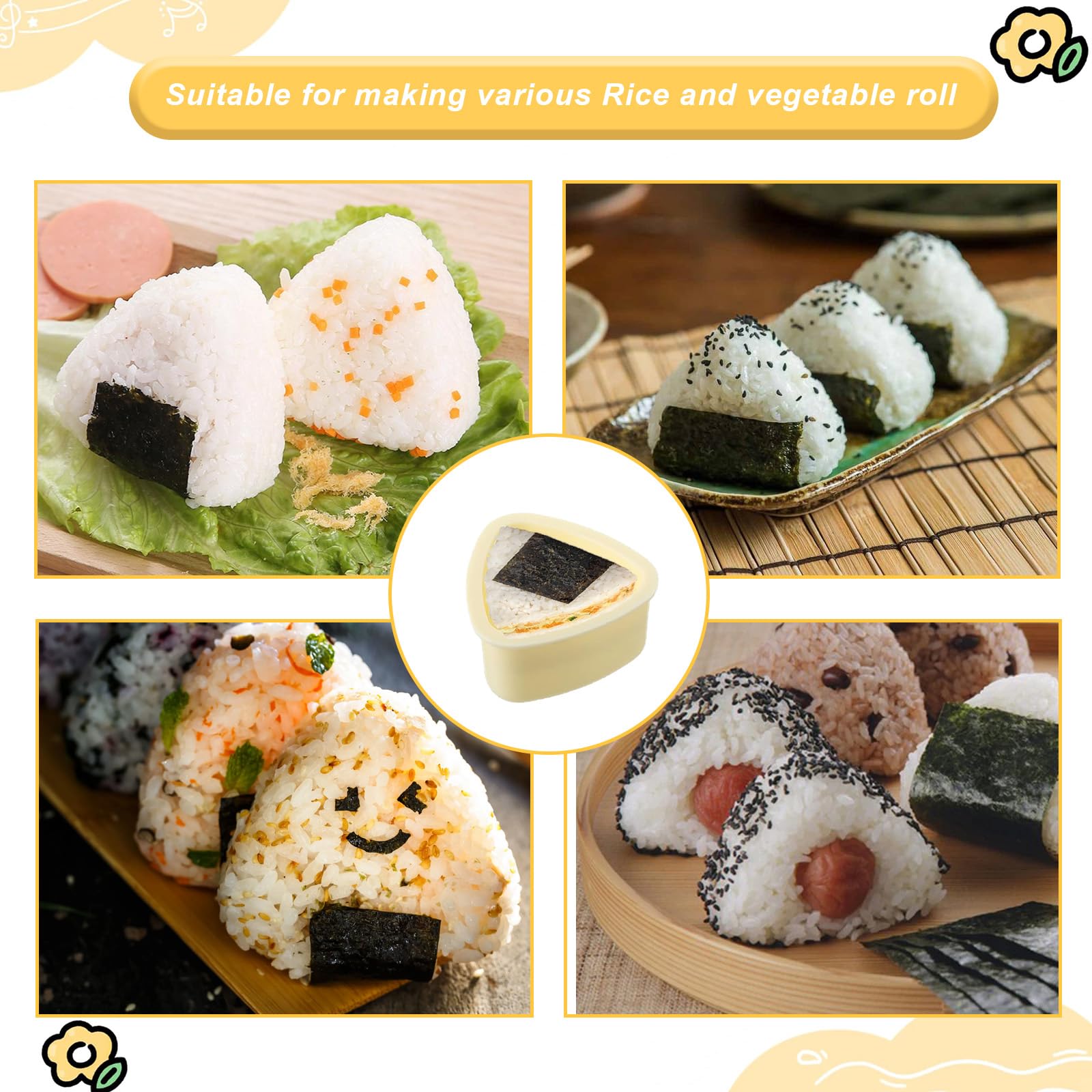 Onigiri Mold Rijst Ballen Mold Driehoek-vorm Sushi Maker Bento
