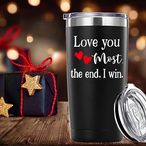 Miniatura 6 de Regalos para el día de San Valentín para hombres y mujeres. Regalos de vaso Love You Most The End I Win. Regalos divertidos de aniversario,