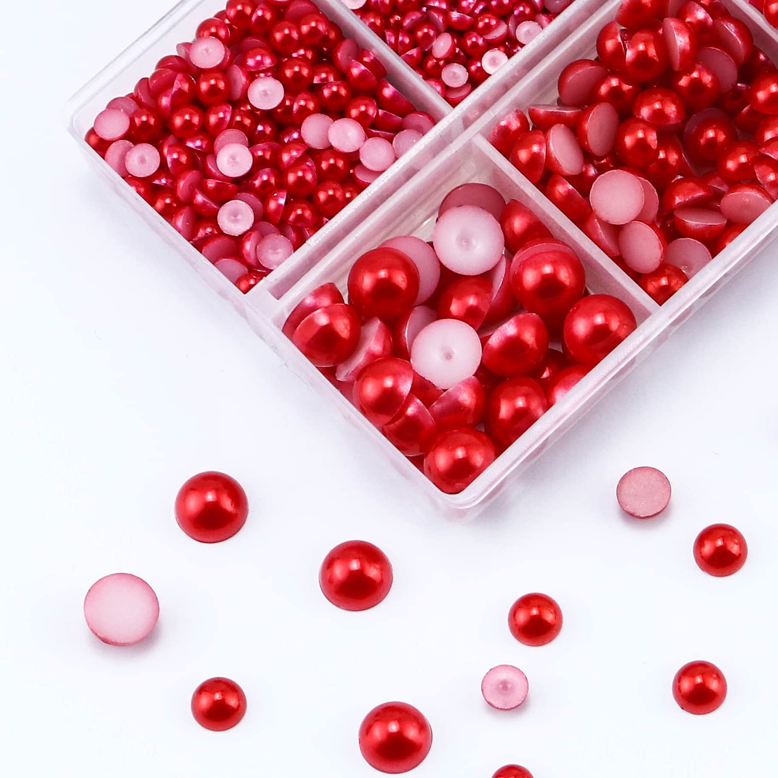 360 Cuentas De Media Perla De ABS, Perlas De Resina De 0.31 Pulgadas