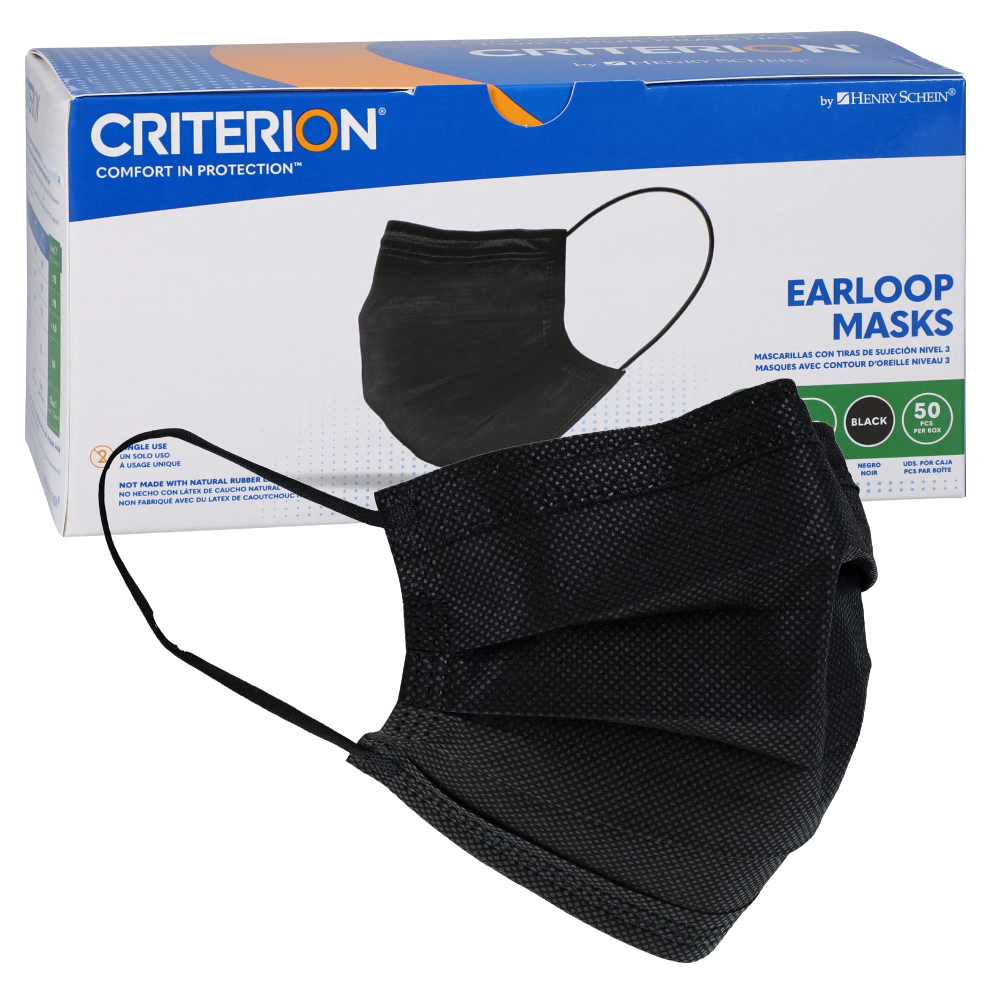 ASTM Level 3 Face Masks - Black, 50 Ct -1