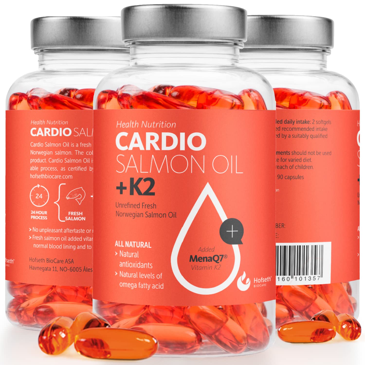 Buy Cardio Omega 3 Salmon Fish Oil + K21000mg, 90 s, 45 Day Supply