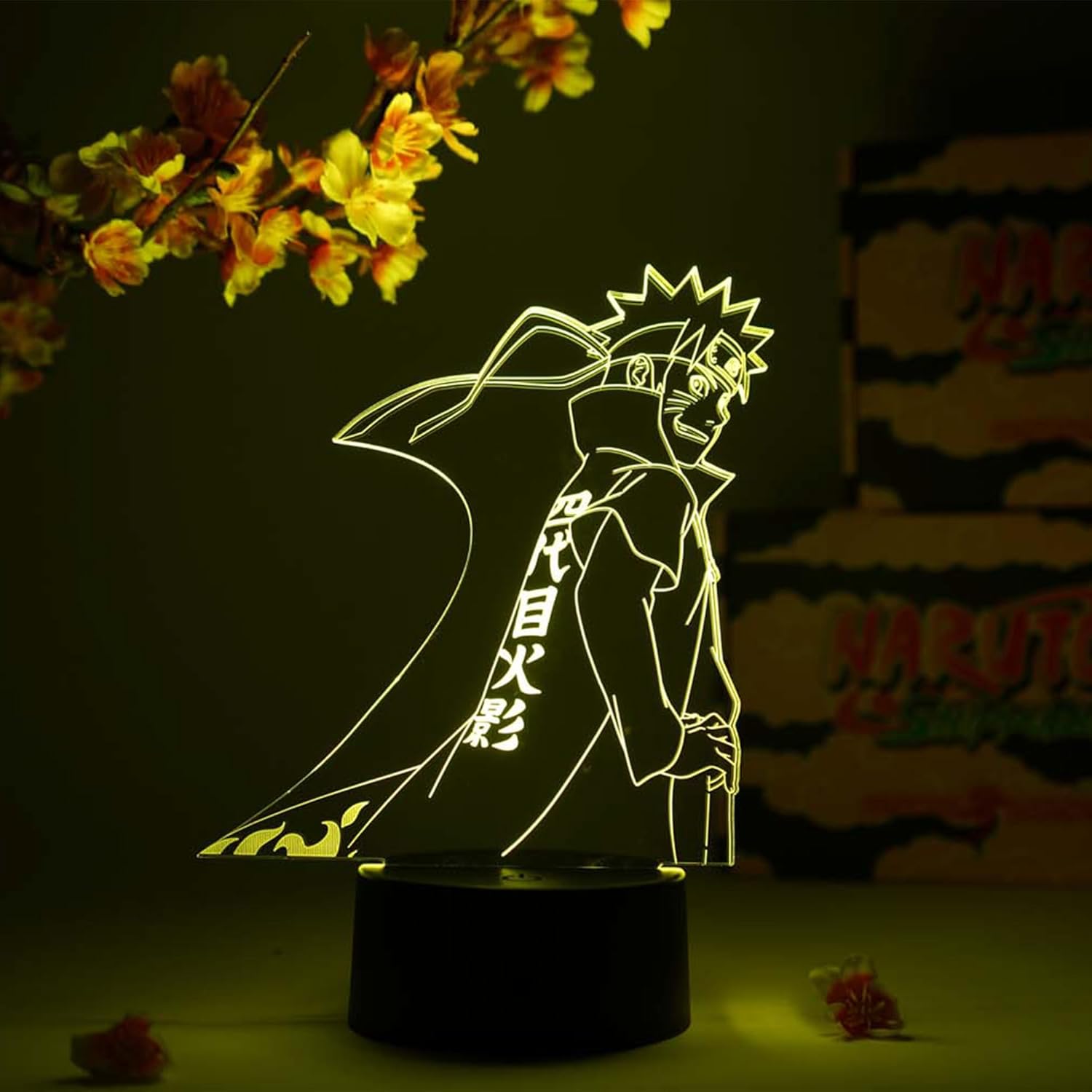 Otaku Lamps Naruto Hokage Naruto – Anime Night Light, 16 Color RGB LED – Gift for Otaku