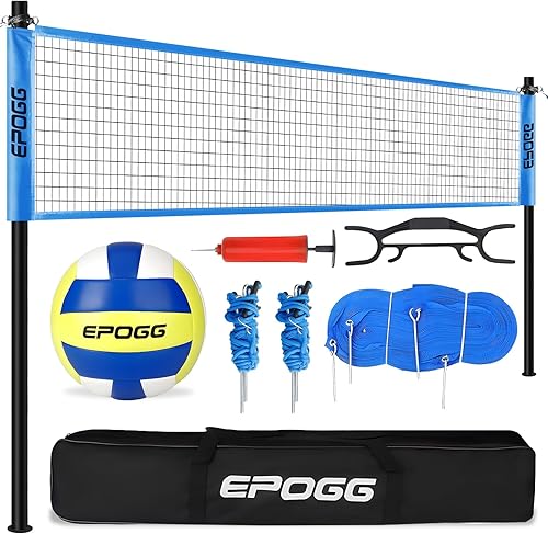 Red de voleibol para exteriores, sistema de red de voleibol portátil para patio trasero con postes de altura ajustableslínea de límitebombabolsa de