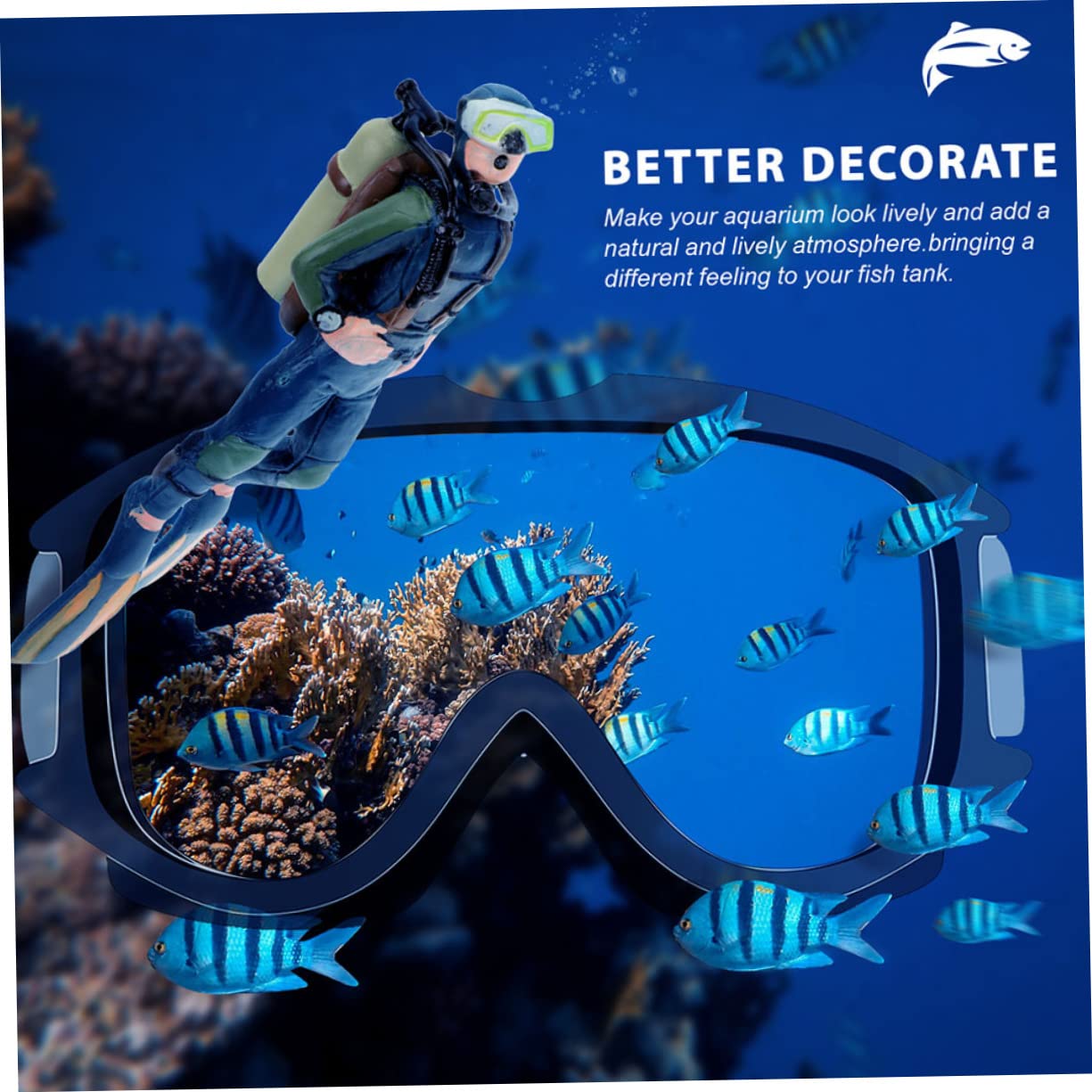 BESPORTBLE 8 Pièces Plongeur d'aquarium décor de Figurine d'action d'aquarium Ornements Miniatures Accessoires d'aquarium décor de Plongeur de Simulation Ménage Modèle Pierre décorer