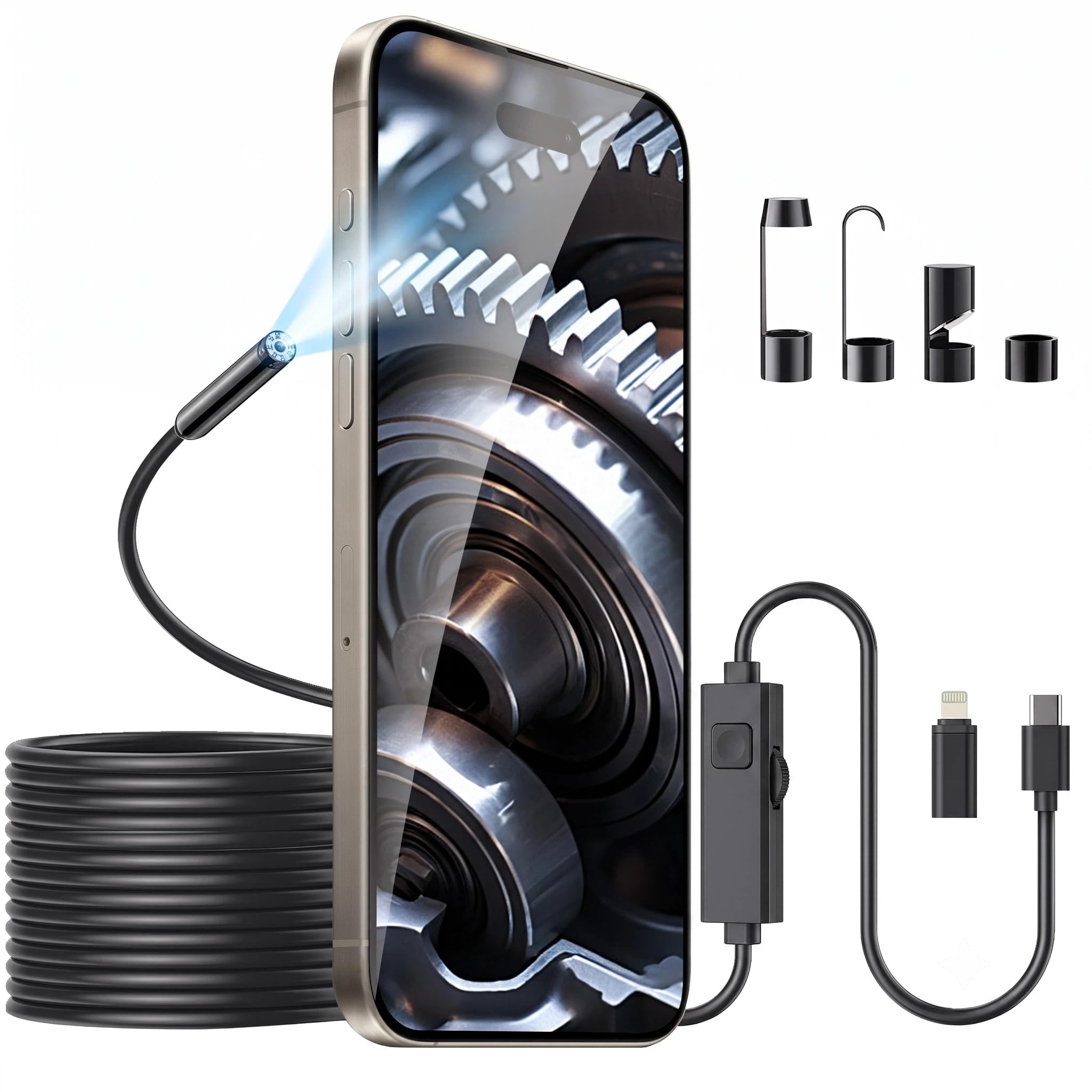 Amazon.co.jp: 内視鏡カメラ iPhone Android対応 5m 【1920P HD 8LED