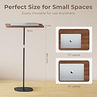 Vista 6 de Soporte de suelo portátil para laptop, mesa de mesa/sofá con altura ajustable de 18 a 47 pulgadas, elegante estación de trabajo móvil para oficina