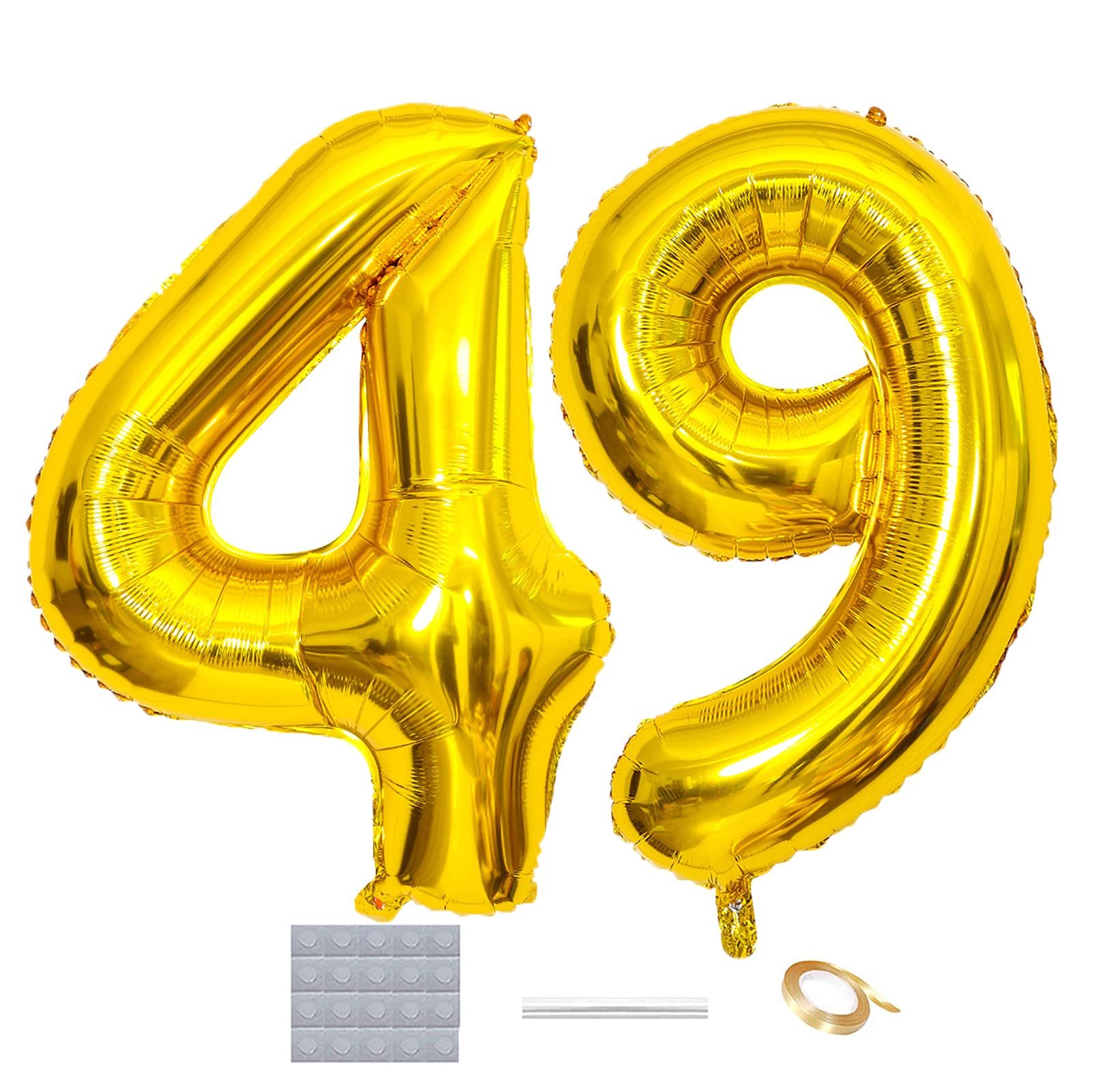 Gold 49 Number Balloons 40 inch Jumbo Foil Balloons Prom Balloon for man woman 49th Birthday Party Decoration 49 Wedding Anniversary Photos Props