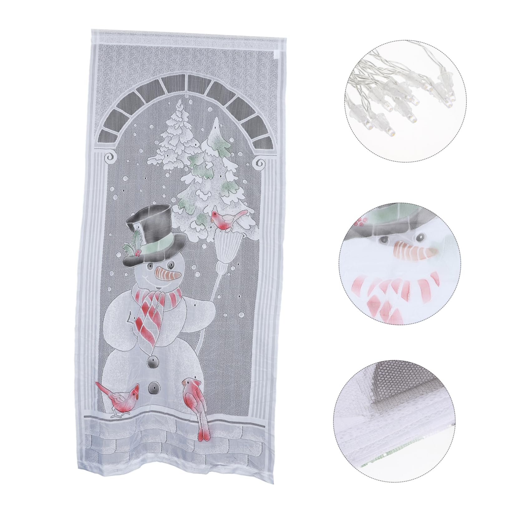 COLLBATH Vorhang für Weihnachten mit Led-lichtern Strapazierfähig aus Hochwertigem Material Kreatives und Einzigartiges Weihnachtsmotiv Kompakt und Einfach zu Handhaben