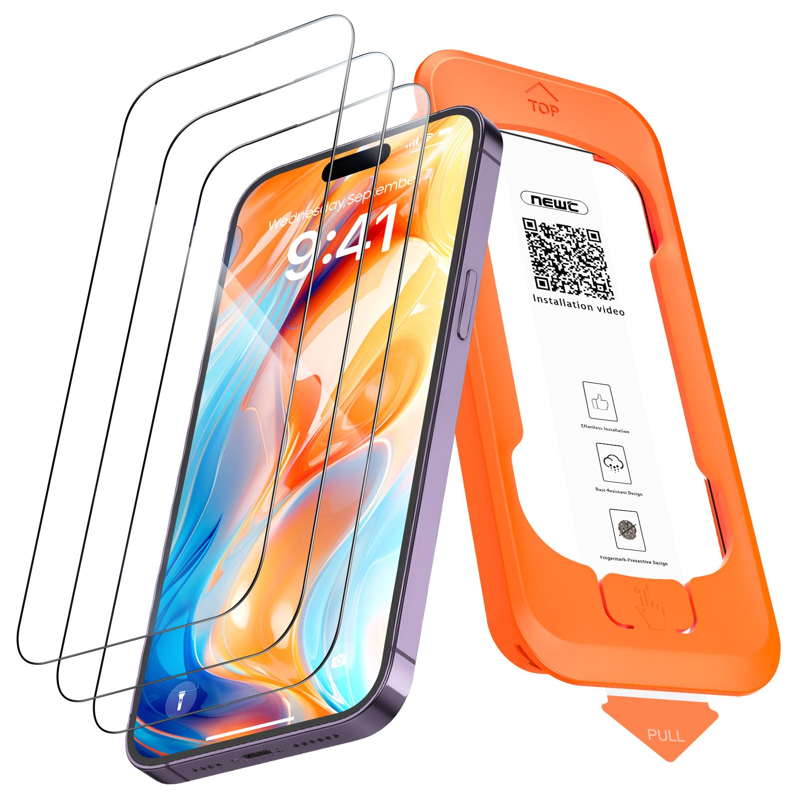 NEW'C Schutzfolie für iPhone 14 Pro Max/14 Plus/13 Pro Max für Panzerglas