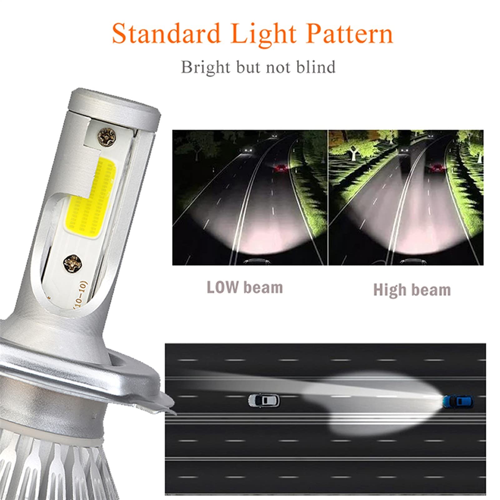 Żarówka ledowa COB LED Car Reflektor żarówki 72W 8000LM 6500K Auto Headlamp Light Lampka żarówka DC12V H4 H7 H1 H1 H8 H9 9005 HB3 9006 HB4 (Size : H9)