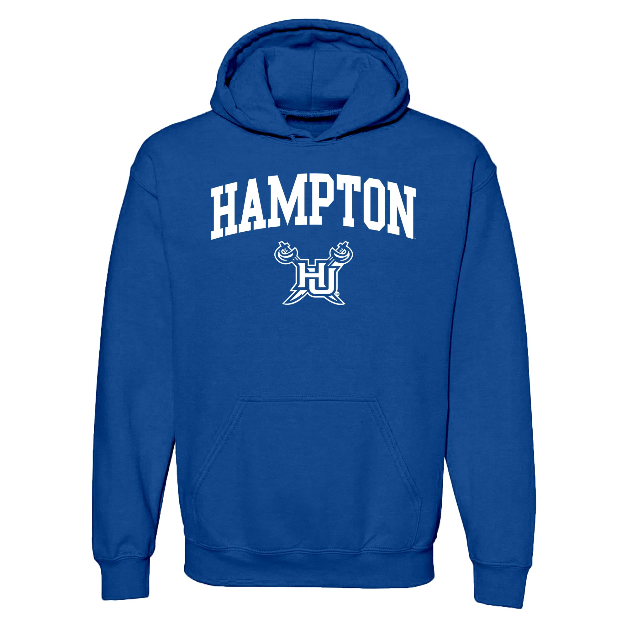 UGP Campus Apparel NCAA Officially licensed College - University Team Color Arch Logo Hoodie, Hampton Pirates Royal, XL โ image 1