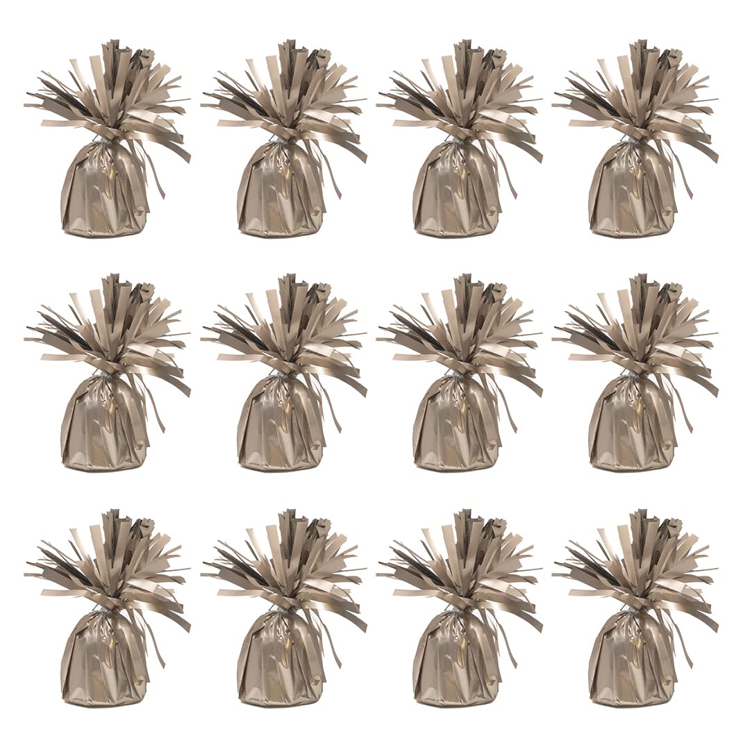 PARTYRAMA.CO.UK Matte Nude Foil Helium Balloon Weights 195gr - Pack of 12 - Durable & Colourful Weights for Birthdays Parties, Events & Celebrations - Perfect Balloon Weight Holders — image 1