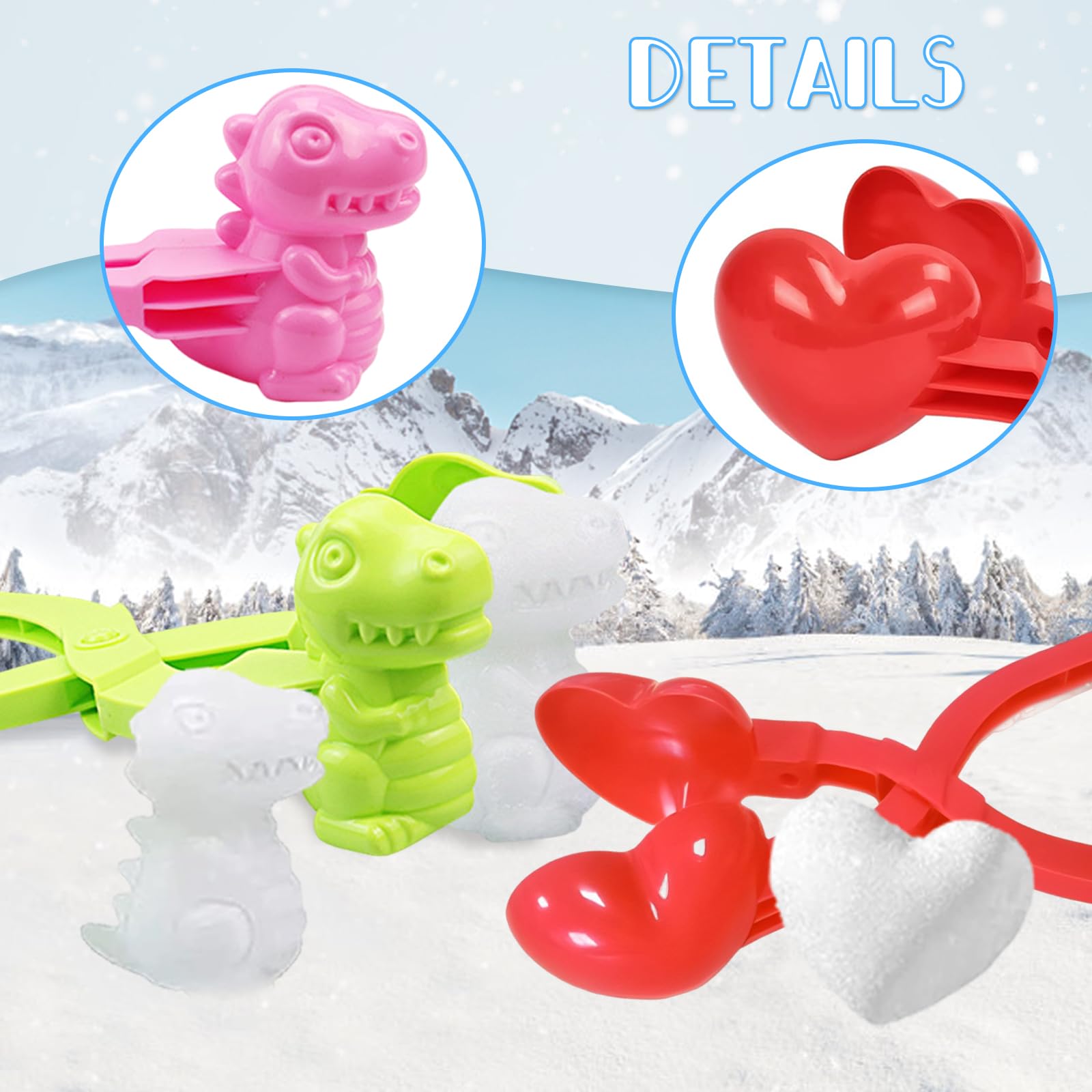 Molde de bolas de nieve 6 pinzas clip para nieve juguetes niños peleas