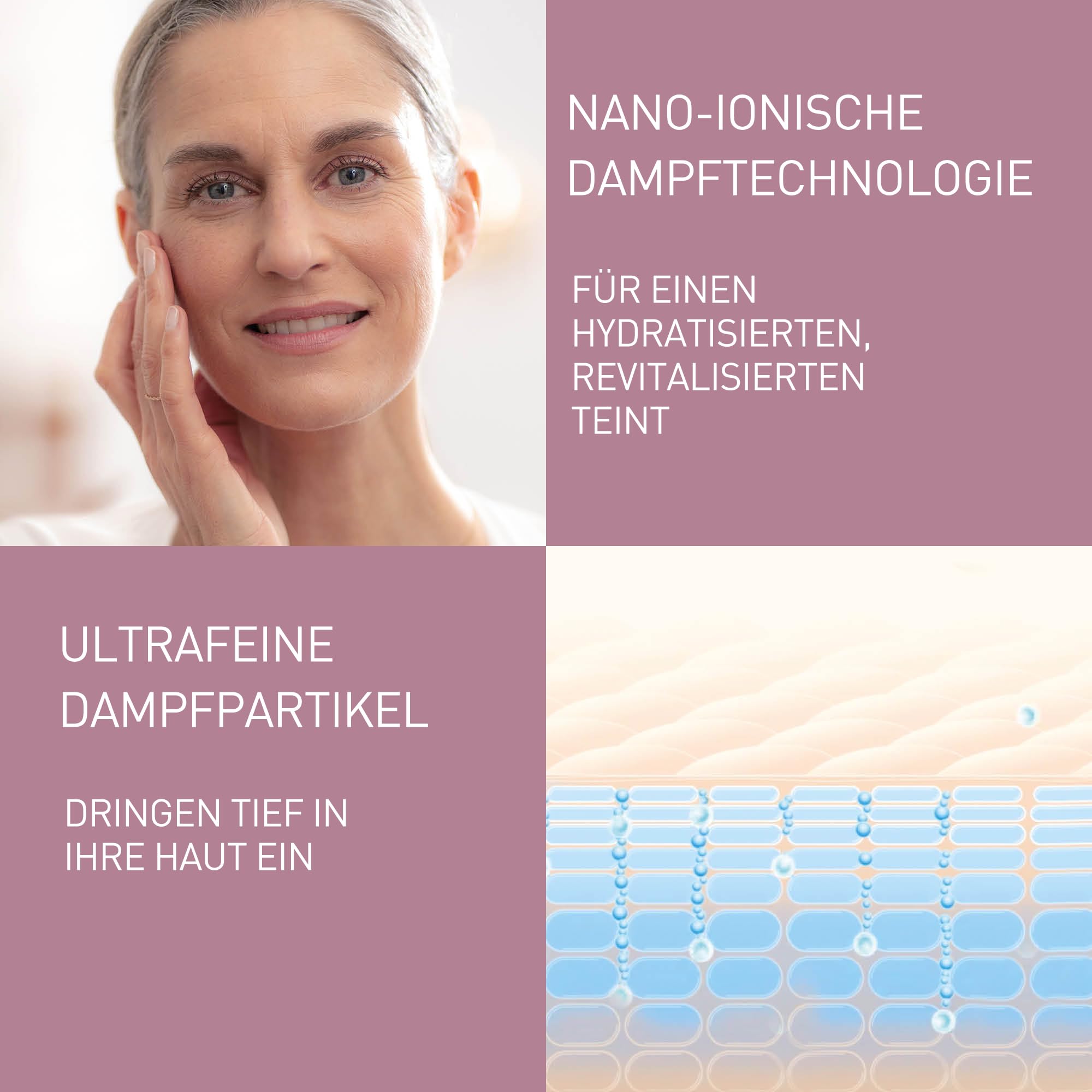 Panasonic Ionen-Steamer EH-XS01, Gesichtssauna, Nano-Ionen-Technologie, gründliche Gesichtsreinigung, Gesichtspflege, Mitesserentferner