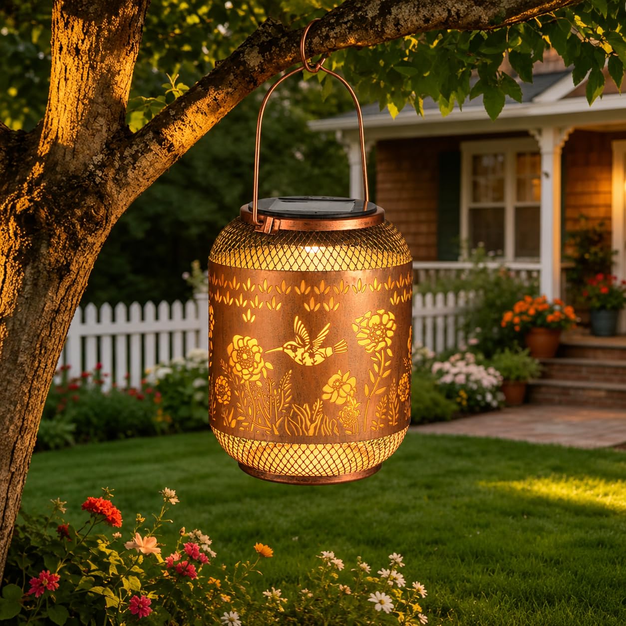 Solar Lantern Outdoor Hanging Hummingbird Solar Garden Light Gifts for mon