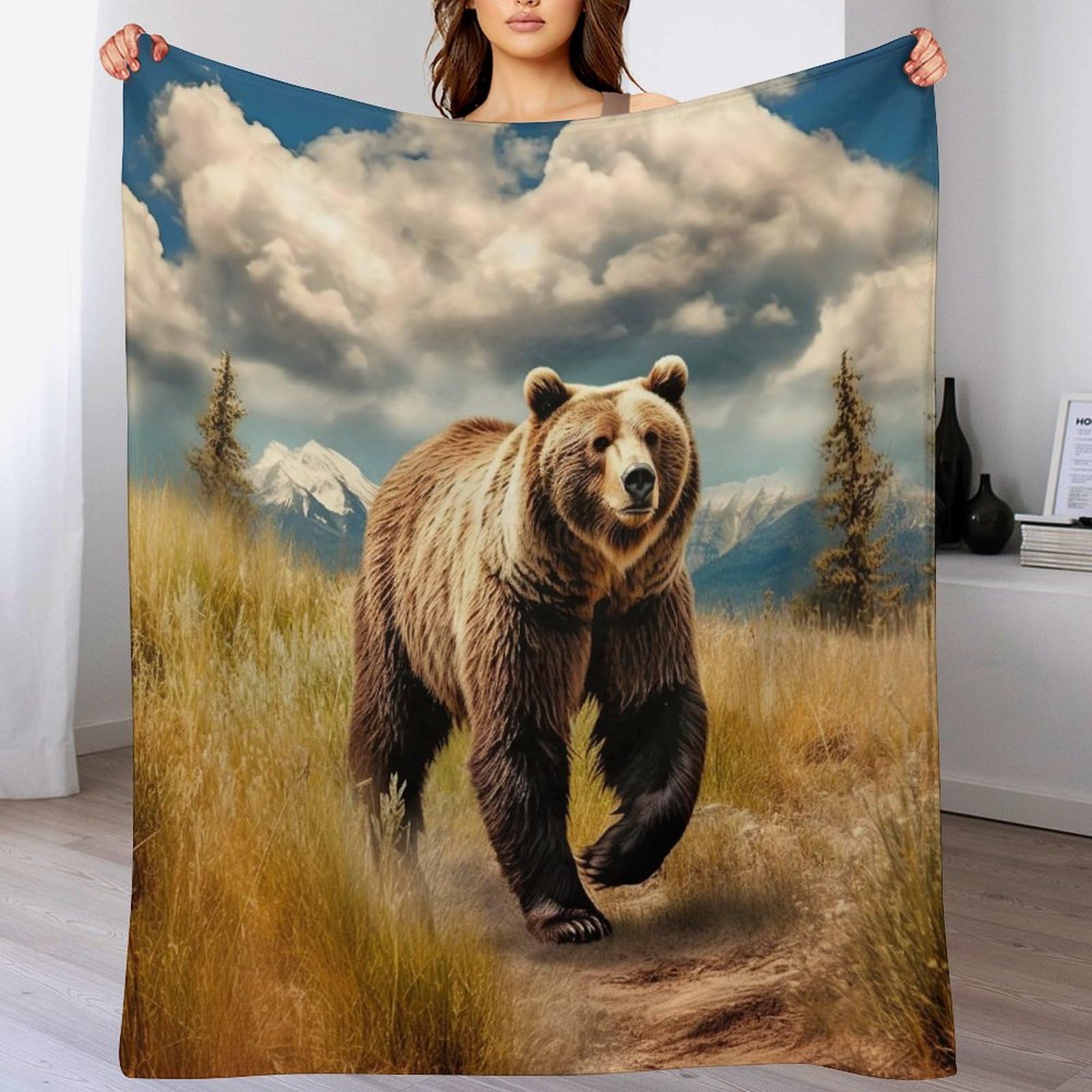 Couverture polaire ours anti-froid pour lit et nuit fraîche toutes saisons