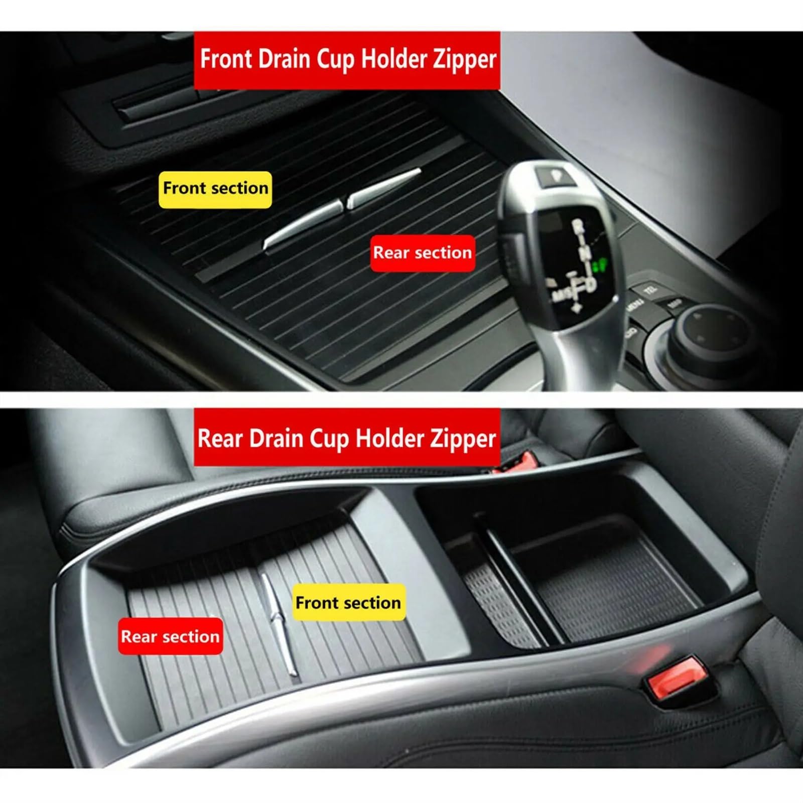 Cubierta de persiana Enrollable for portavasos de Consola Central de sección Delantera/Trasera de Coche, for, for BMW, X5 X6 E70 E71 2007-2014 51166954943