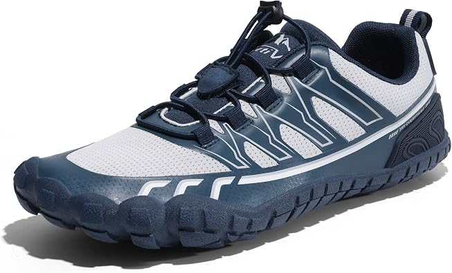 NORTIV 8 Mens Water Shoes Quick Drying Outdoor Athletic Sport Beach Surf Kayak Boating Hiking Walking Shoes Size 8.5 White/Blue SNWS237M