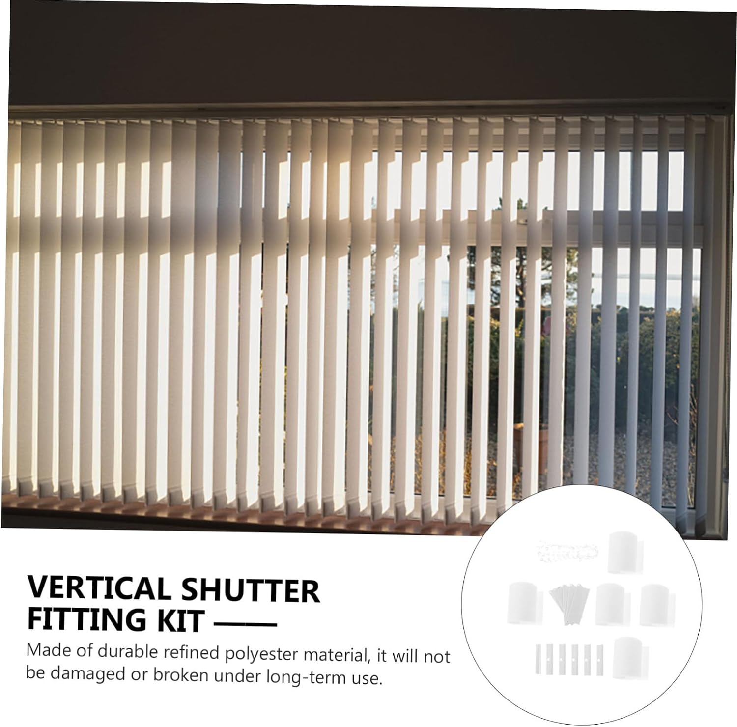 GARVALON 1set Adjustable Vertical Blind Accessories Polyester Vanes for Home Decor Easy to Install Softens Light Configuration